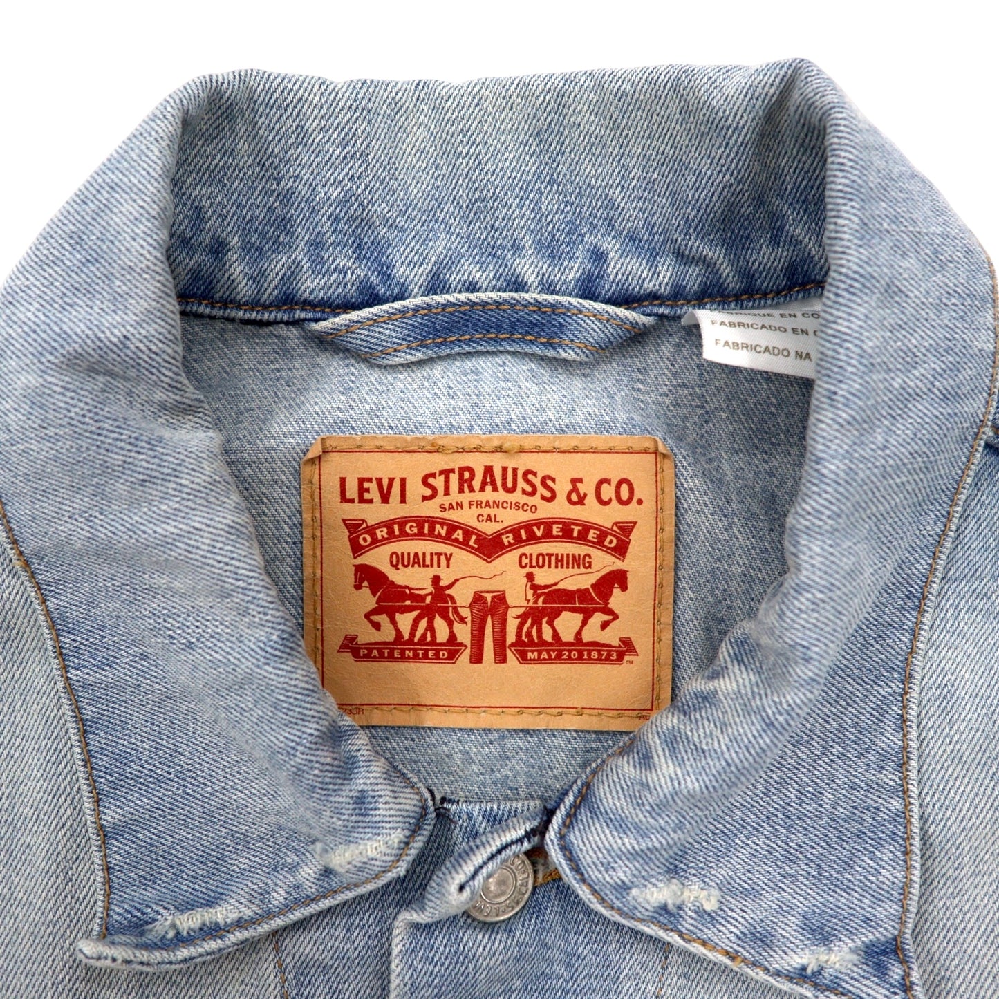 Levi's デニムジャケット Gジャン XL ブルー アイスウォッシュ コットン 47024-0010 コロンビア製