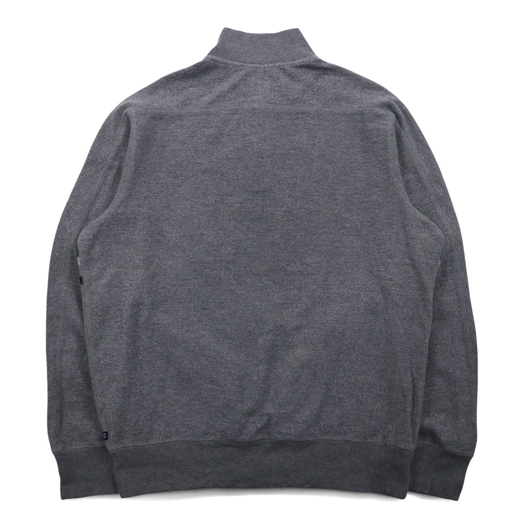 CHAPS Half Button Sweatshirt M Grey Cotton Side Pocket
