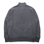 CHAPS Half Button Sweatshirt M Grey Cotton Side Pocket