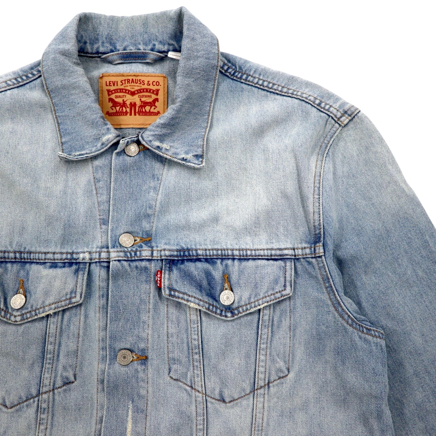 Levi's デニムジャケット Gジャン XL ブルー アイスウォッシュ コットン 47024-0010 コロンビア製