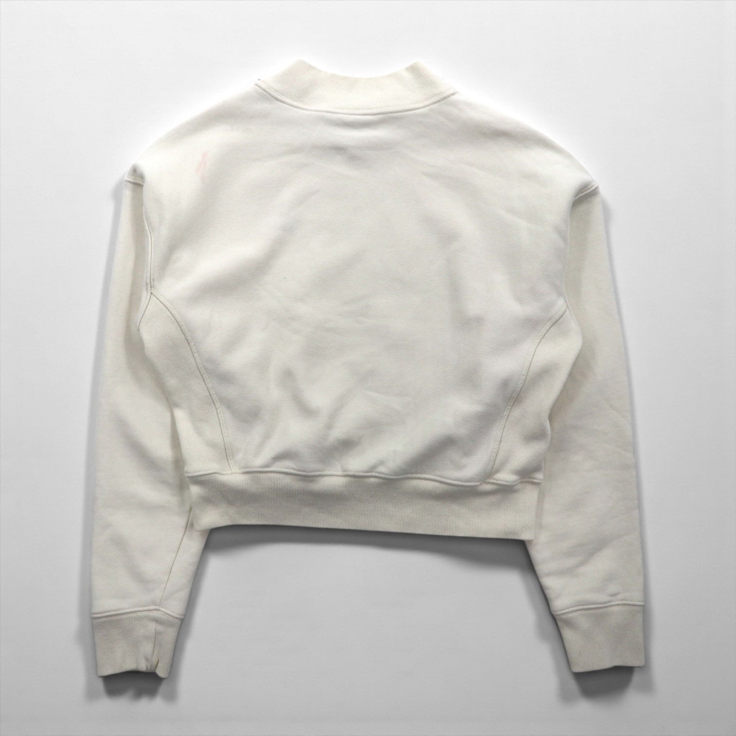 Champion Reverse Weave High Neck Cropped Sweatshirt, Size XL, White, with Blue Single Tag, Reissue, Short Length