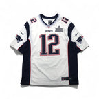 NIKE Game Shirt, XL, White, Polyester, NFL PATRIOTS Numbering