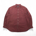 Ralph Lauren 90s Button-Down Flannel Shirt, Size 2XL, Red Check, Blaire Small Pony Embroidery