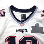 NIKE Game Shirt, XL, White, Polyester, NFL PATRIOTS Numbering