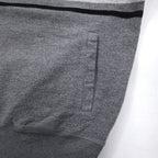 CHAPS Half Button Sweatshirt M Grey Cotton Side Pocket