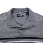 CHAPS Half Button Sweatshirt M Grey Cotton Side Pocket