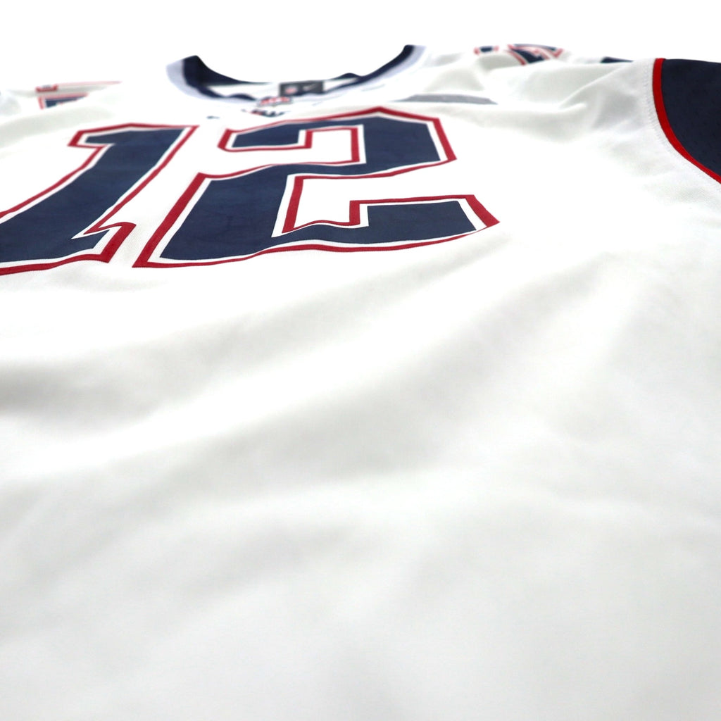 NIKE Game Shirt, XL, White, Polyester, NFL PATRIOTS Numbering