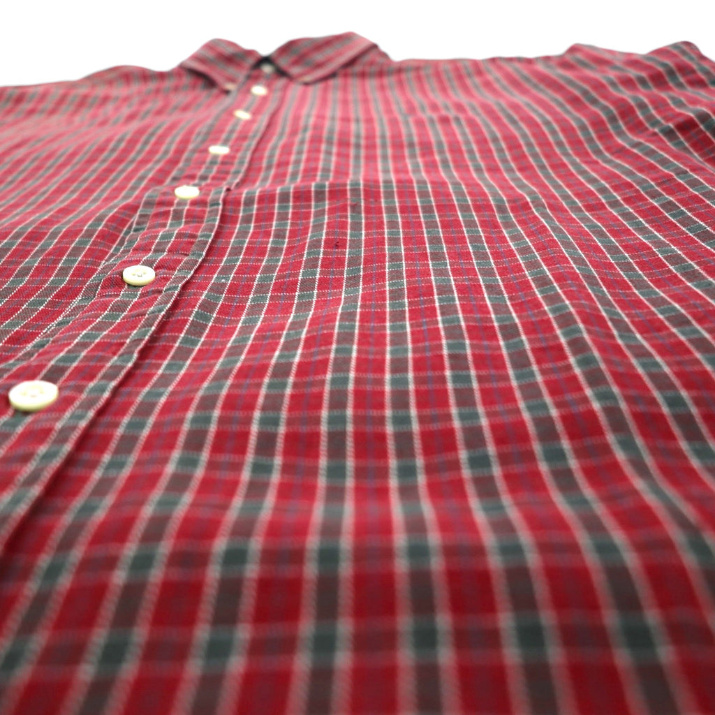 Ralph Lauren 90s Button-Down Flannel Shirt, Size 2XL, Red Check, Blaire Small Pony Embroidery