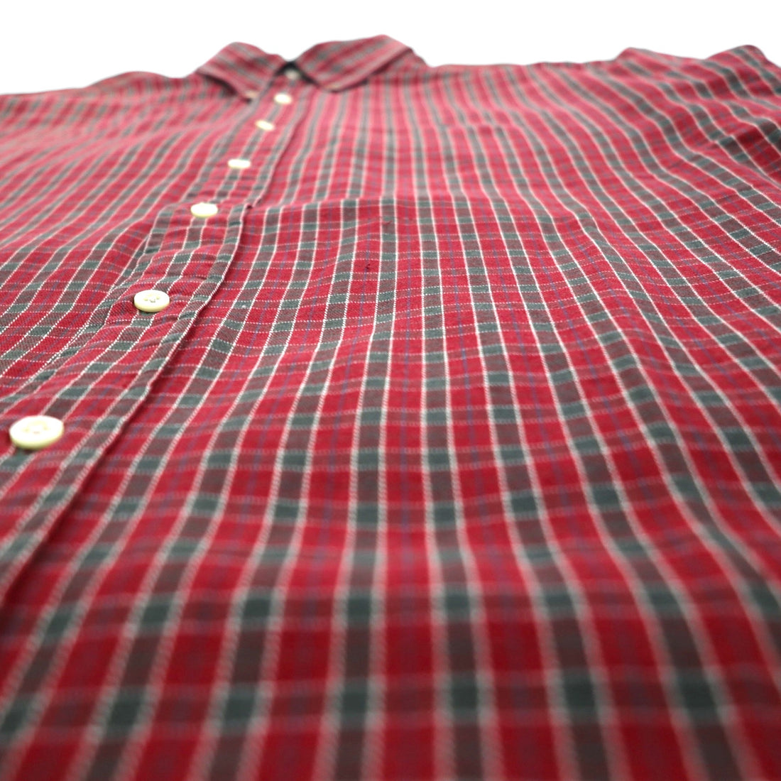 Ralph Lauren 90s Button-Down Flannel Shirt, Size 2XL, Red Check, Blaire Small Pony Embroidery