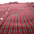 Ralph Lauren 90s Button-Down Flannel Shirt, Size 2XL, Red Check, Blaire Small Pony Embroidery