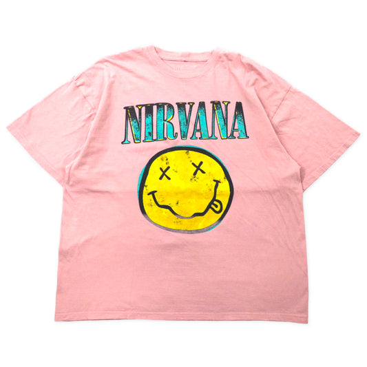NIRVANA ニルヴァーナ バンドTシャツ XL ピンク コットン ビッグサイズ