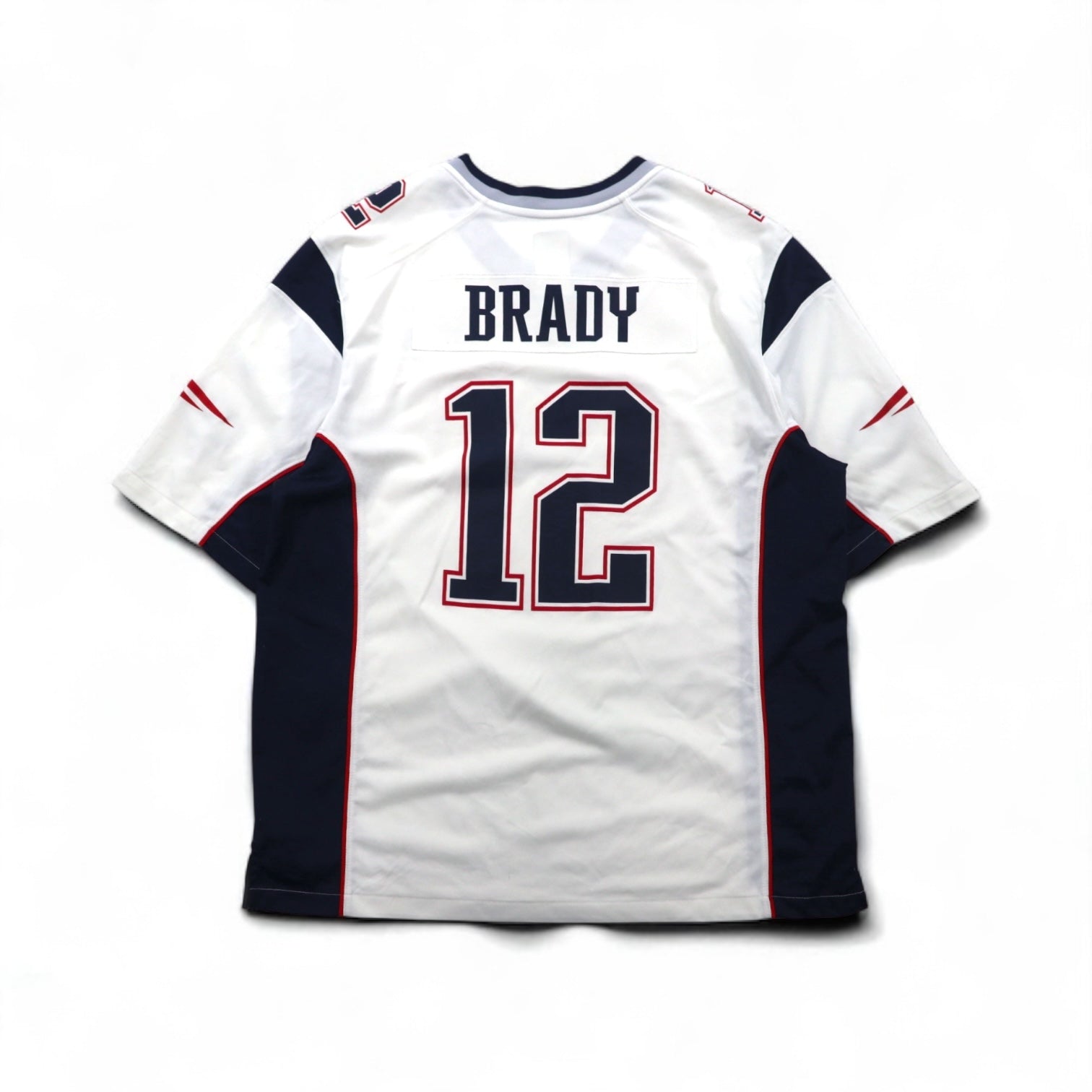 NIKE Game Shirt, XL, White, Polyester, NFL PATRIOTS Numbering