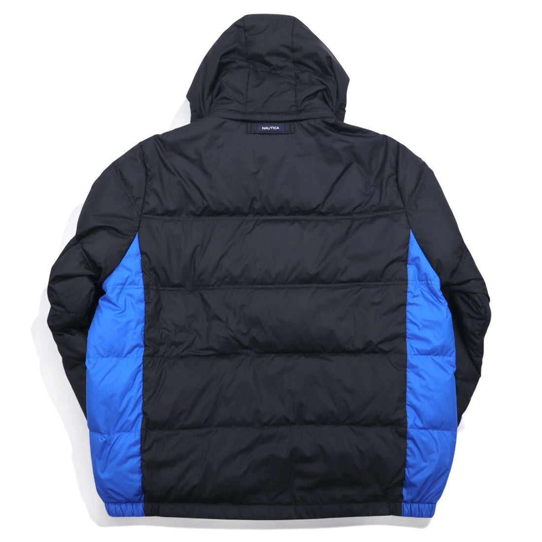 NAUTICA Down Jacket XXL Black Blue Polyester Detachable Hood