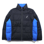 NAUTICA Down Jacket XXL Black Blue Polyester Detachable Hood