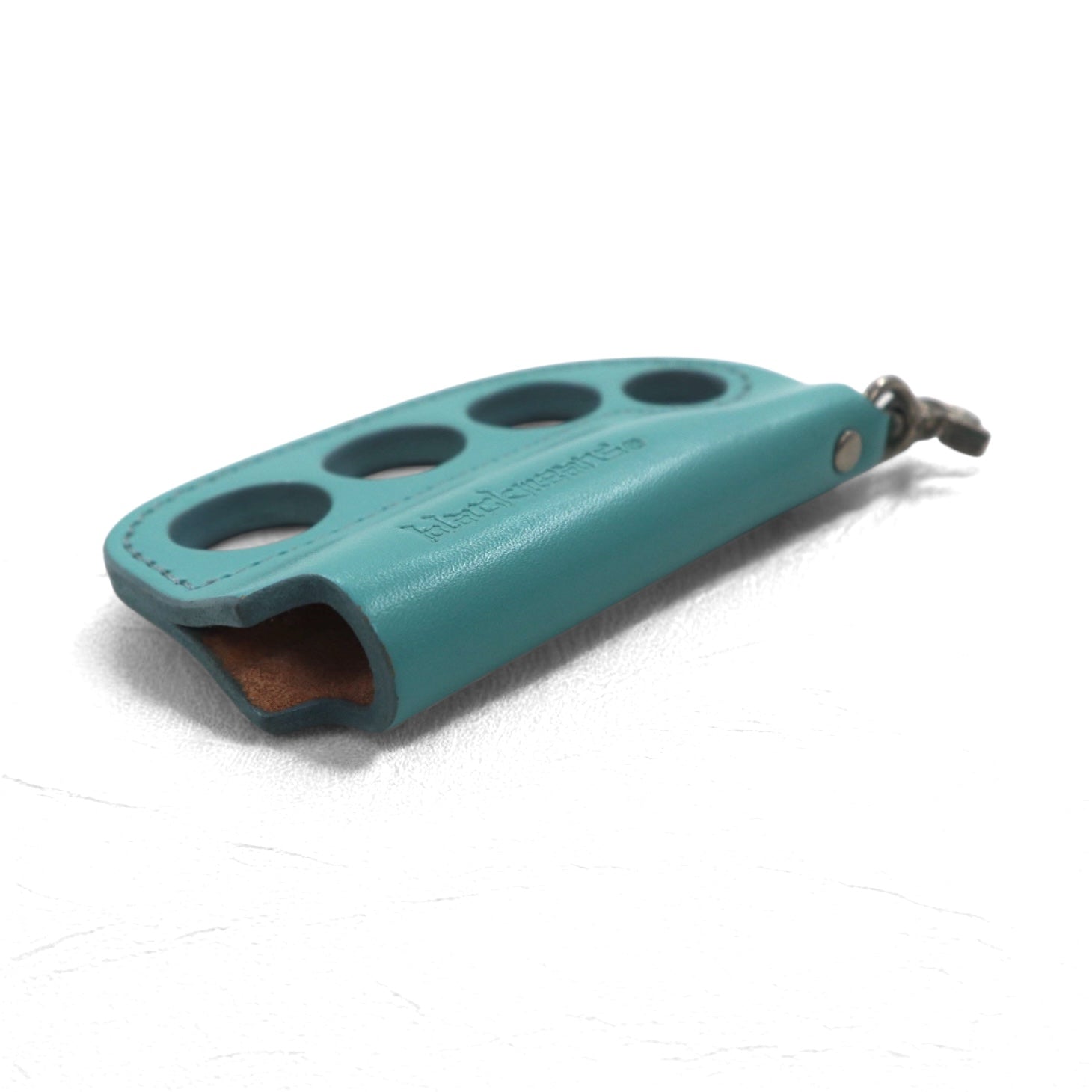 blackmeans American Lighter Case Turquoise Blue Leather Snap Hook