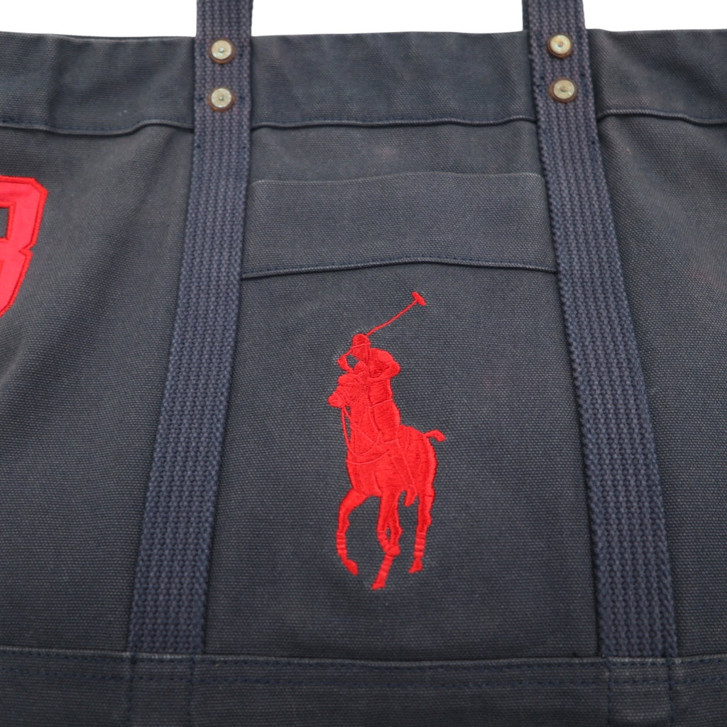 Polo Ralph Lauren Vintage Big Pony Tote Bag in Navy Canvas