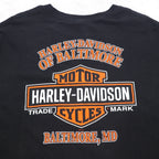 HARLEY DAVIDSON 両面プリント Tシャツ 2XL ブラック コットン スカル ピエロ BALTIMORE ビッグサイズ