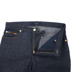 GUCCI Stretch Denim Pants Size 40 Blue Dark Navy Zipper Fly Made in Italy