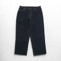 Levi's Made in Italy 90s Orange Tab 412 Euro Model Denim Pants L Black Button Fly Leather Patch
