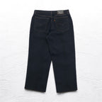 Levi's Made in Italy 90s Orange Tab 412 Euro Model Denim Pants L Black Button Fly Leather Patch