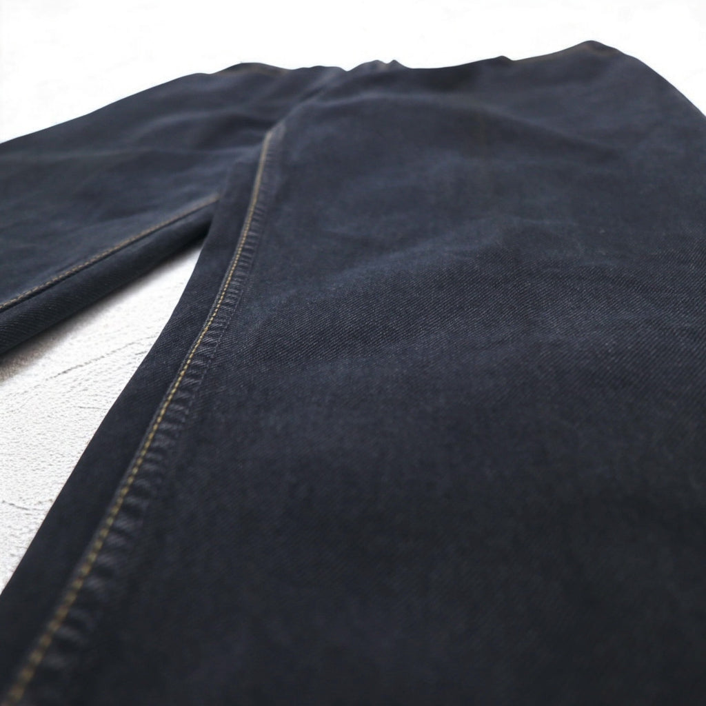Levi's Made in Italy 90s Orange Tab 412 Euro Model Denim Pants L Black Button Fly Leather Patch