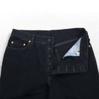 Levi's Made in Italy 90s Orange Tab 412 Euro Model Denim Pants L Black Button Fly Leather Patch