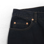 Levi's Made in Italy 90s Orange Tab 412 Euro Model Denim Pants L Black Button Fly Leather Patch