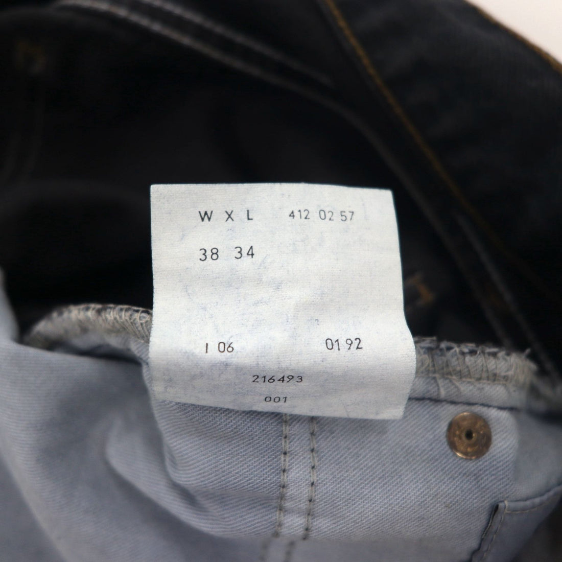 Levi's Made in Italy 90s Orange Tab 412 Euro Model Denim Pants L Black Button Fly Leather Patch
