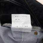 Levi's Made in Italy 90s Orange Tab 412 Euro Model Denim Pants L Black Button Fly Leather Patch