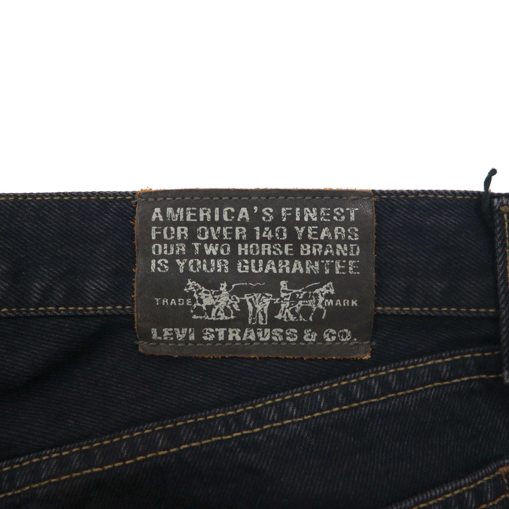 Levi's Made in Italy 90s Orange Tab 412 Euro Model Denim Pants L Black Button Fly Leather Patch