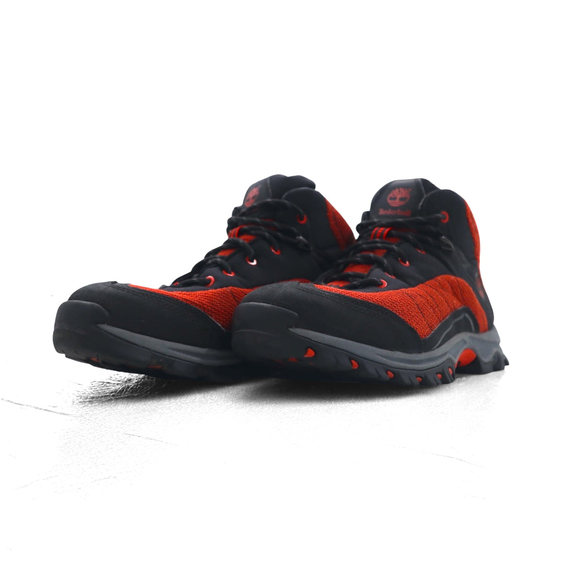 Timberland Trekking Boots 26cm Black Red Waterproof 9721 PIPER TRAIL Mid Leather and Fabric Waterproof
