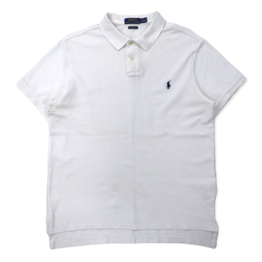 日本然リトテ-古着オンライン-POLO RALPH LAUREN ポロシャツ L ホワイト コットン 鹿の子 CUSTOM FIT スモールポニー刺繍-POLO RALPH LAUREN Polo Shirt L White Cotton Pique CUSTOM FIT Small Pony Embroidery