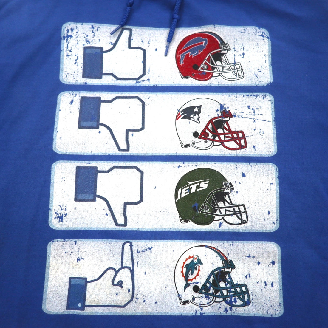 NFL Pullover Hoodie 5XL Blue Fleece Lining Buffalo Bills Big Size GILDAN Front Pocket