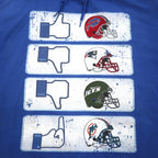 NFL Pullover Hoodie 5XL Blue Fleece Lining Buffalo Bills Big Size GILDAN Front Pocket