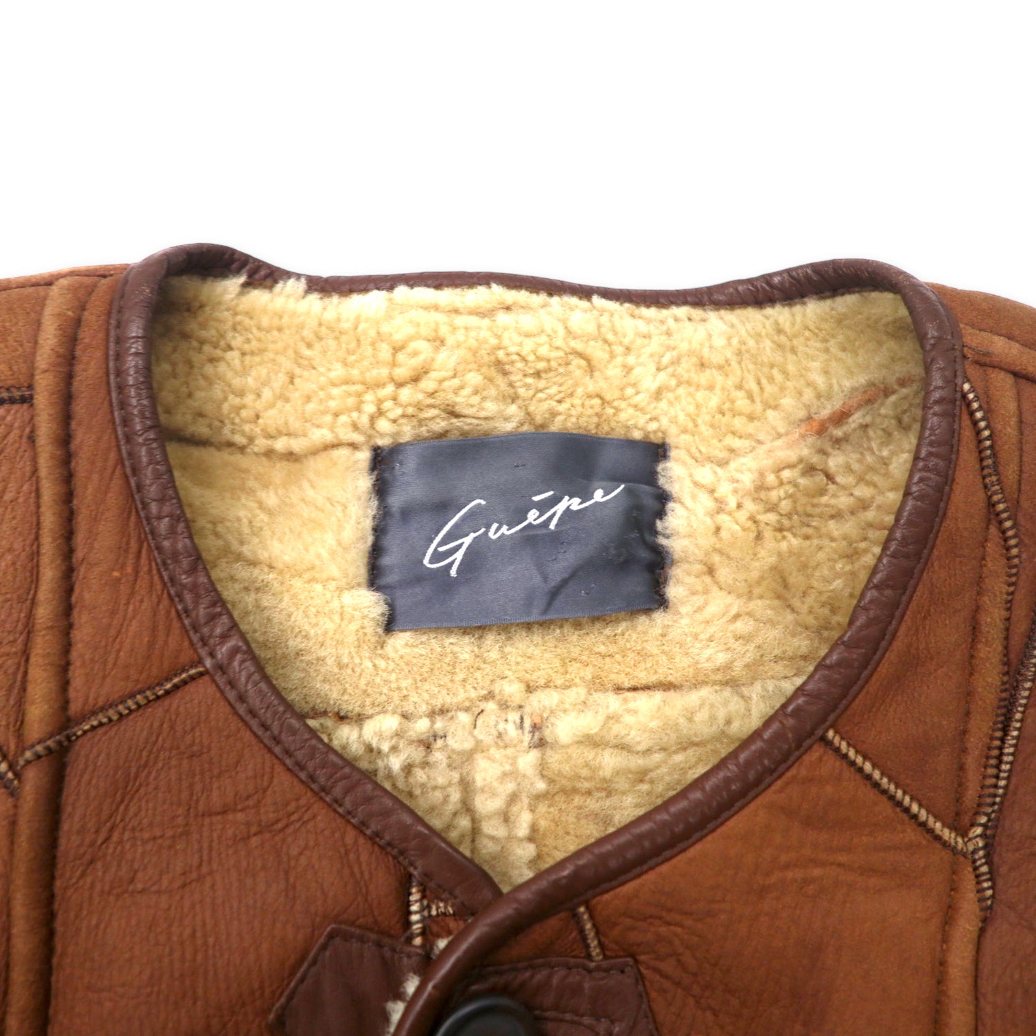 MATEVintage Leather Mouton Jacket Brown M