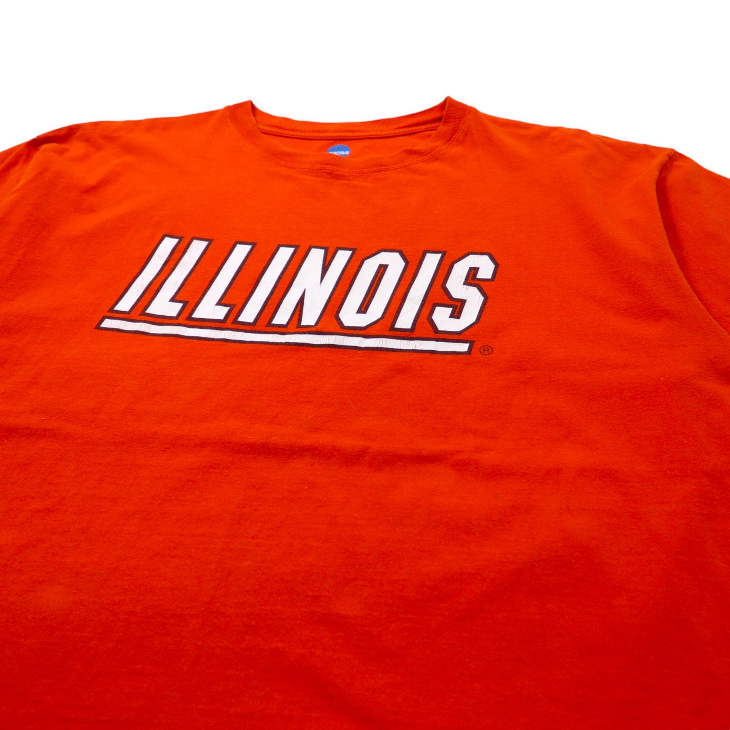 NCAA カレッジプリントTシャツ XL オレンジ コットン ILLIOIS ビッグサイズ
