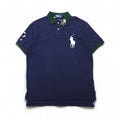 Polo by Ralph Lauren 90s Big Pony Embroidered Polo Shirt, Size L, Navy, Cotton, Pique, Custom Fit, Classics, Unused