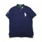 Polo by Ralph Lauren 90s Big Pony Embroidered Polo Shirt, Size L, Navy, Cotton, Pique, Custom Fit, Classics, Unused