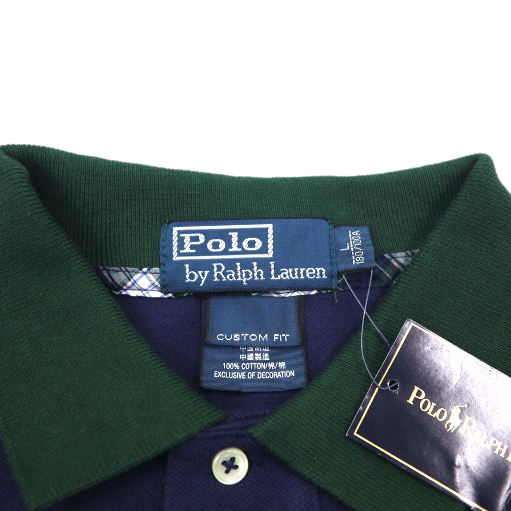 Polo by Ralph Lauren 90s Big Pony Embroidered Polo Shirt, Size L, Navy, Cotton, Pique, Custom Fit, Classics, Unused