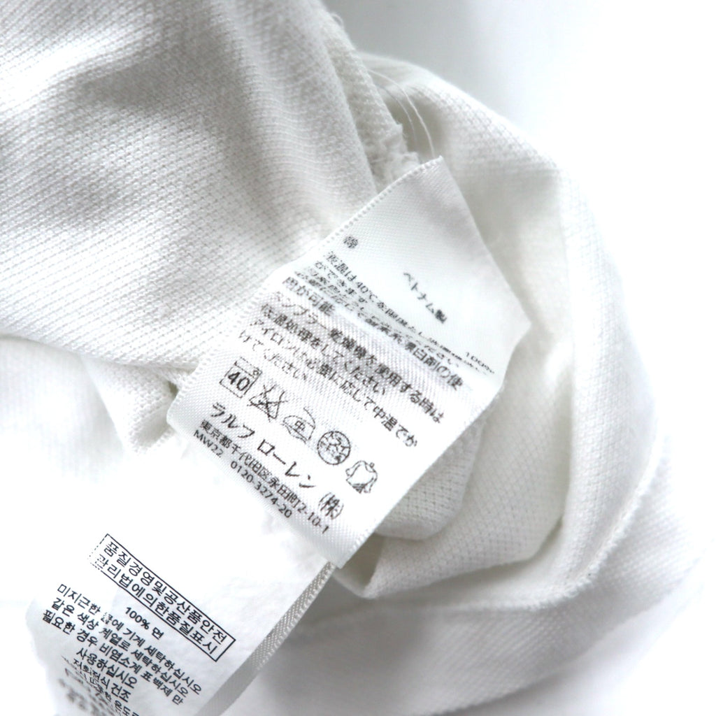 POLO RALPH LAUREN Polo shirt L White Cotton Pique CUSTOM FIT Small pony embroidery