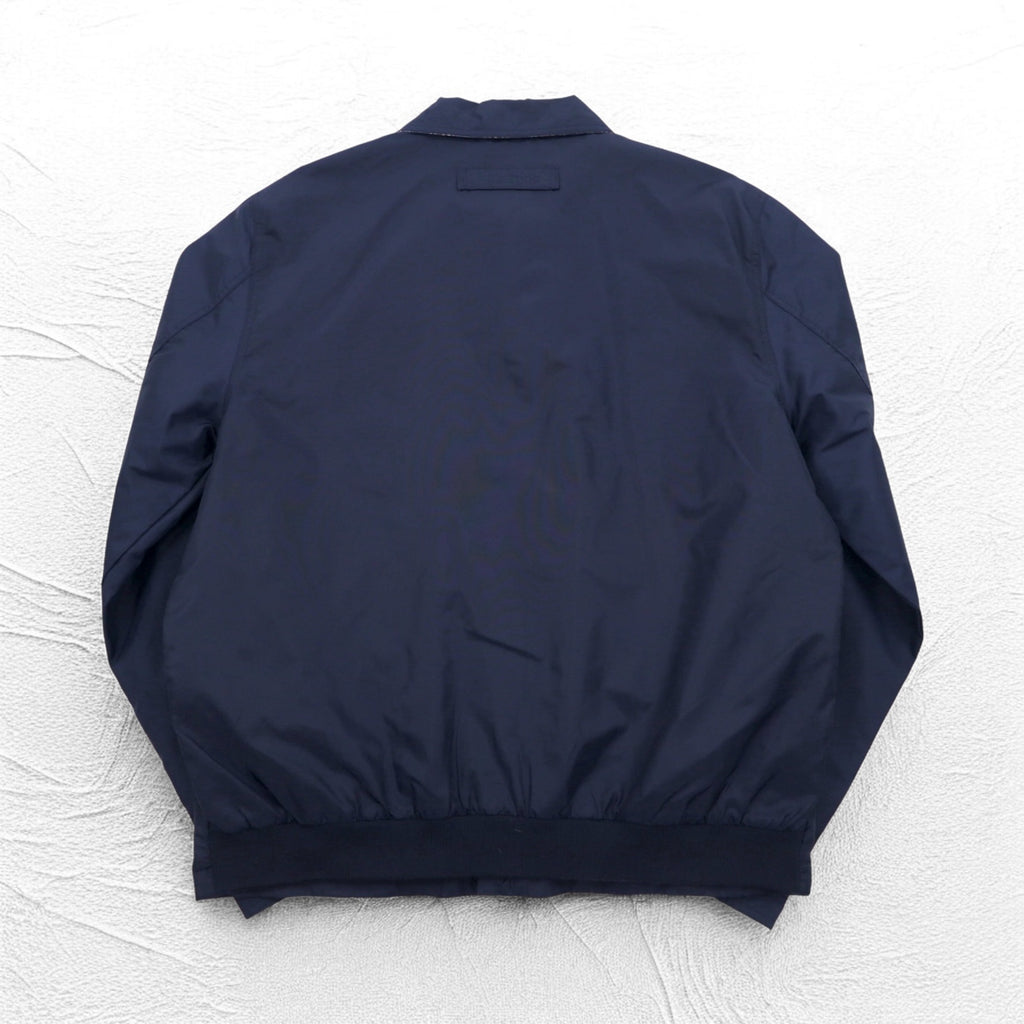 TOMMY HILFIGER Swing Top Harrington Jacket XL Navy Nylon Check Lining One Point Logo Embroidery