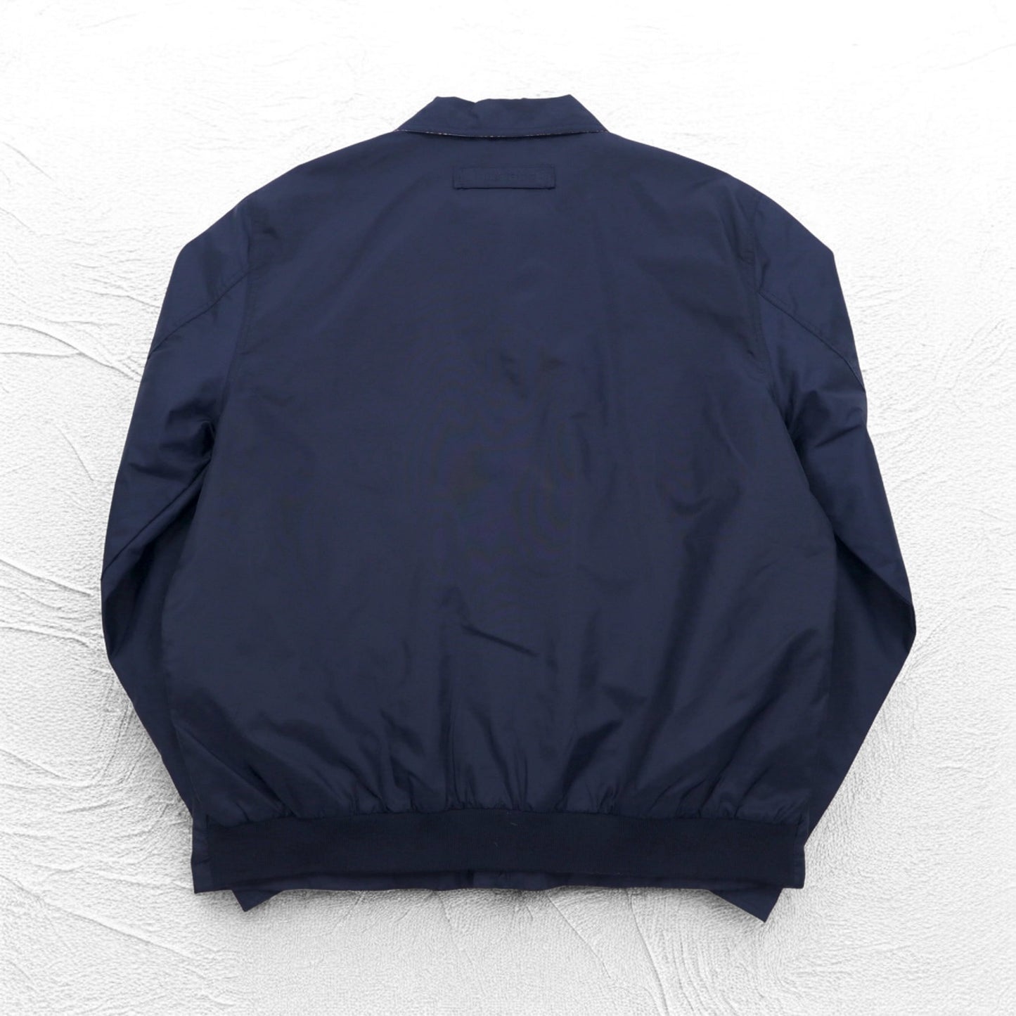 TOMMY HILFIGER スウィングトップ ハリントンジャケット XL ネイビー ナイロン 裏地チェック ワンポイントロゴ刺繍