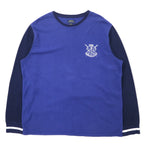 日本然リトテ-古着オンライン-POLO RALPH LAUREN サーマル ロングスリーブ Tシャツ ロンT 2XL ブルー コットン エンブレムロゴ刺繍-POLO RALPH LAUREN Thermal Long Sleeve T-Shirt Long T-shirt 2XL Blue Cotton Emblem Logo Embroidery