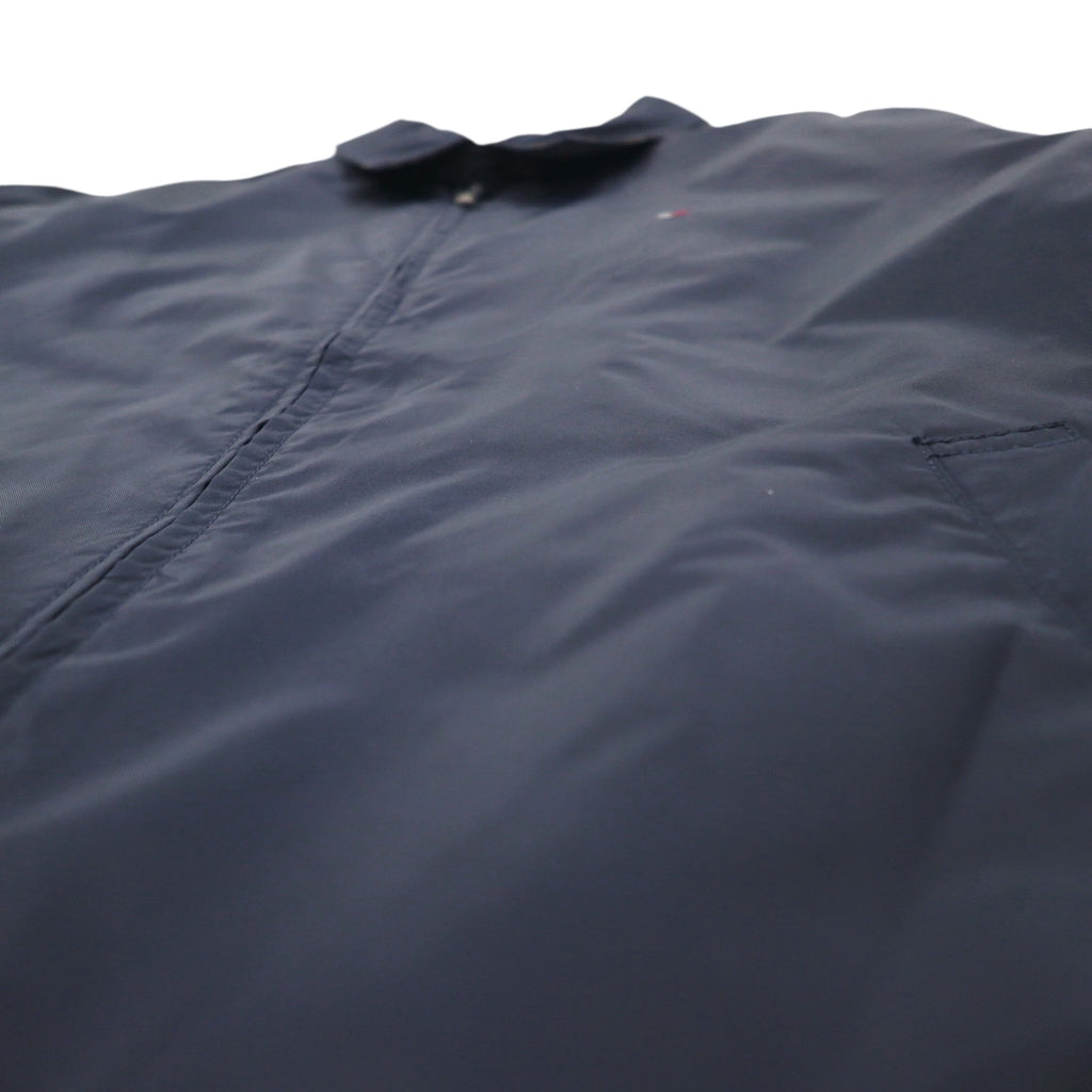 TOMMY HILFIGER Swing Top Harrington Jacket XL Navy Nylon Check Lining One Point Logo Embroidery