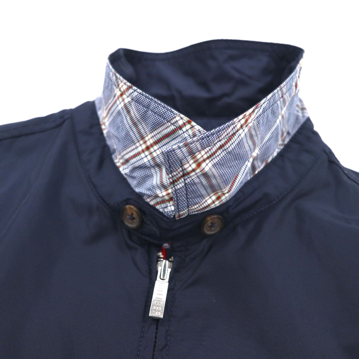 TOMMY HILFIGER スウィングトップ ハリントンジャケット XL ネイビー ナイロン 裏地チェック ワンポイントロゴ刺繍