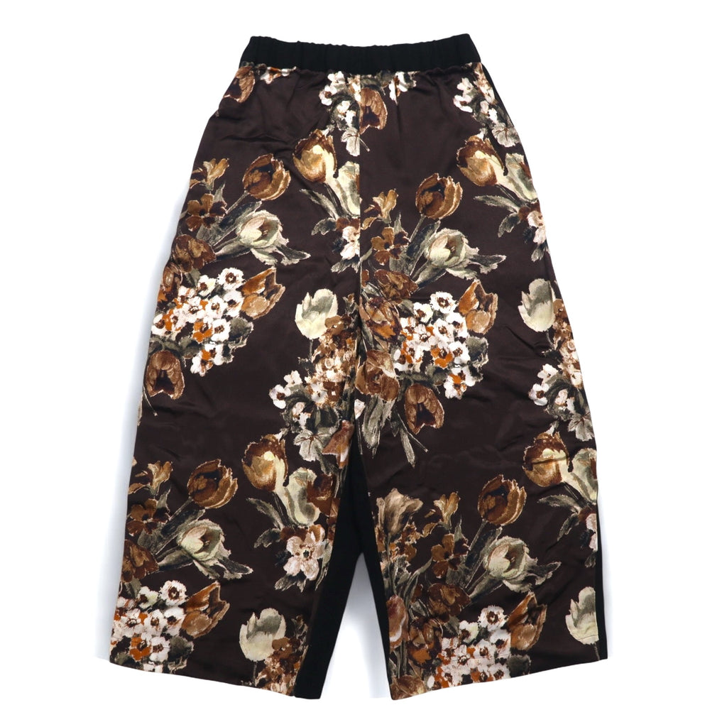 JUNYA WATANABE COMME des GARCONS Wide-legged Easy Pants XS Black Rayon Wool Floral Pattern JD-P011 Made in Japan