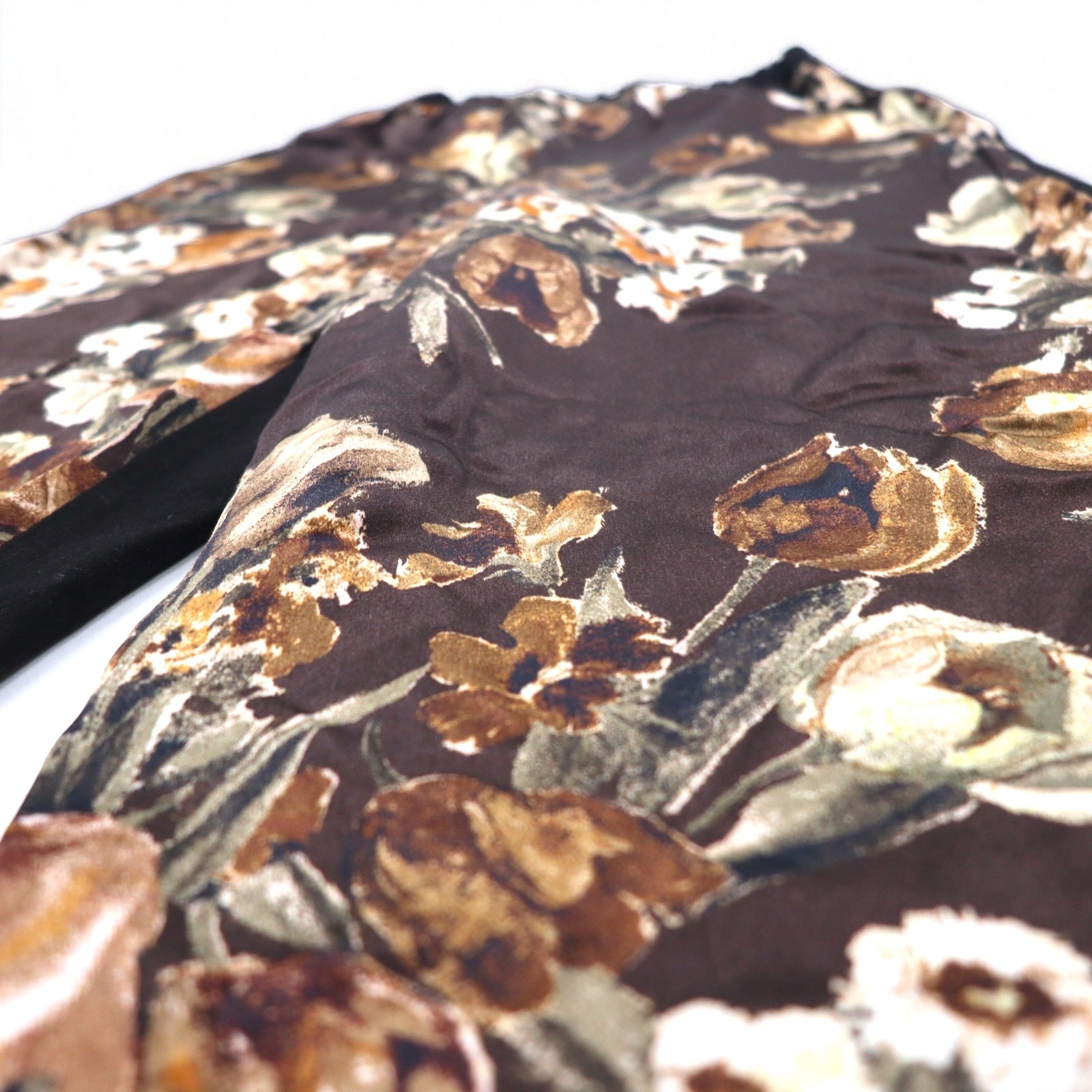 JUNYA WATANABE COMME des GARCONS Wide-legged Easy Pants XS Black Rayon Wool Floral Pattern JD-P011 Made in Japan