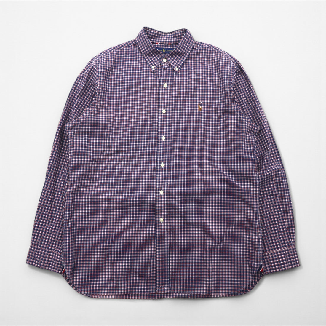 Ralph Lauren Button-Down Shirt, XL, Navy Check, Slim Fit, Small Pony Embroidery