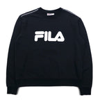 FILA Crew Neck Sweatshirt XL Black Cotton Classic Logo Print