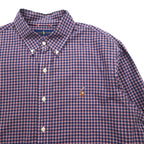 Ralph Lauren Button-Down Shirt, XL, Navy Check, Slim Fit, Small Pony Embroidery